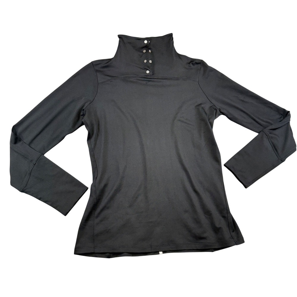 Nike‎ Golf Dri-FIT Womens Medium Black Mock Neck Snap Long Sleeve Pullover Top
